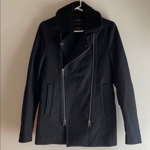 All Saints Regent Pea Coat Black size XS